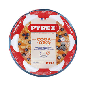 Pyrex bakvorm rond rechte rand 25cm glas