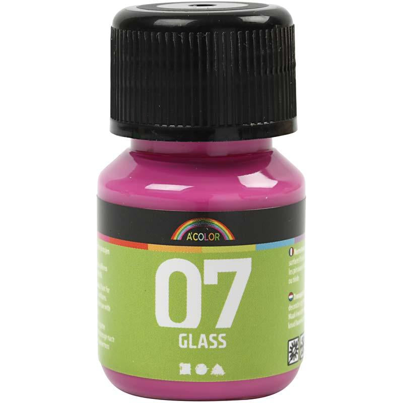 Trajna steklena barva - roza, 30ml