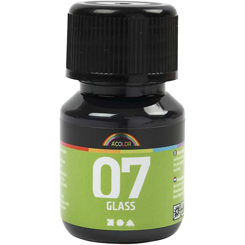 Permanent glass paint - Black, 30ml