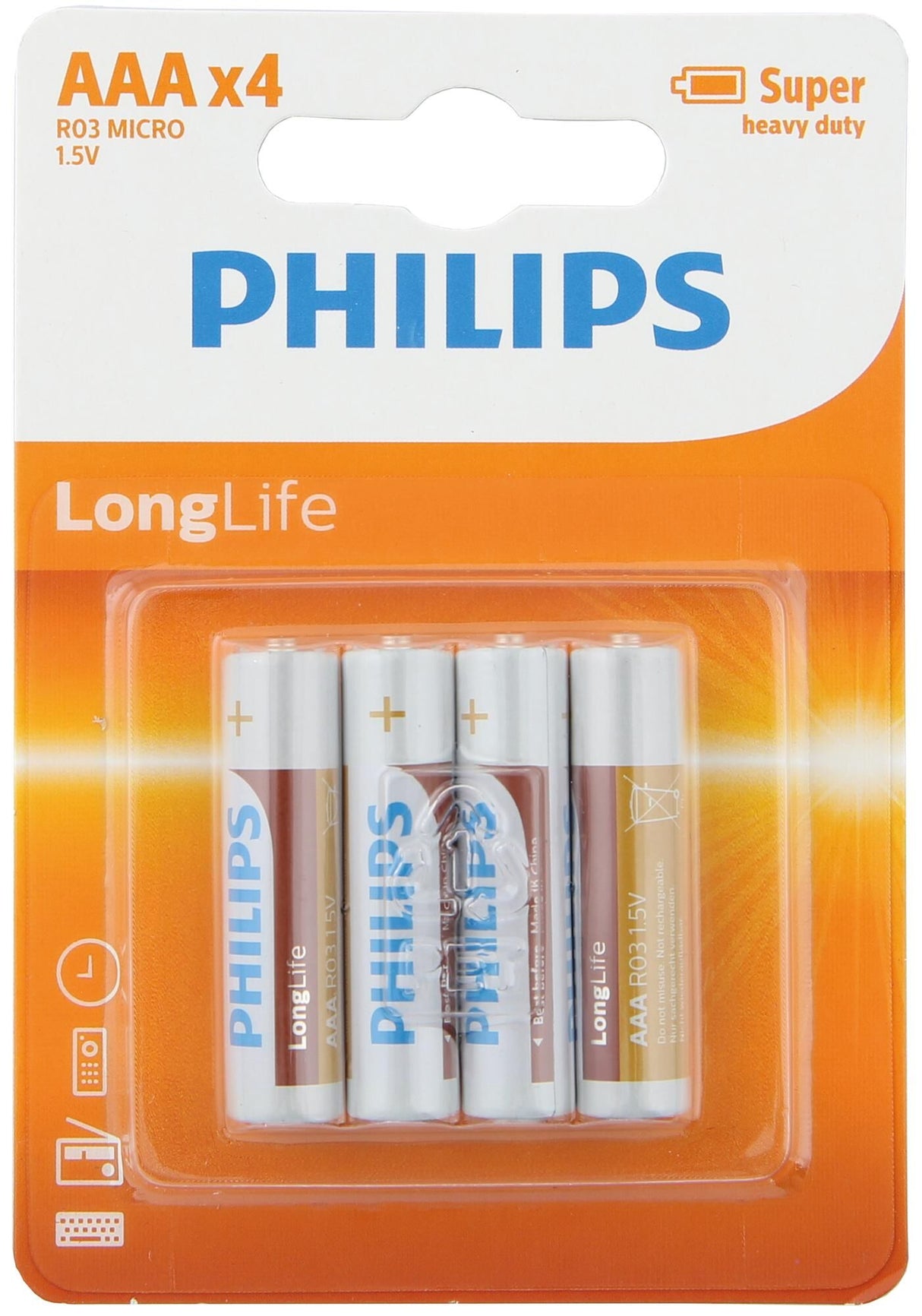 Philips R03 Longlife AAA battery 4 pieces