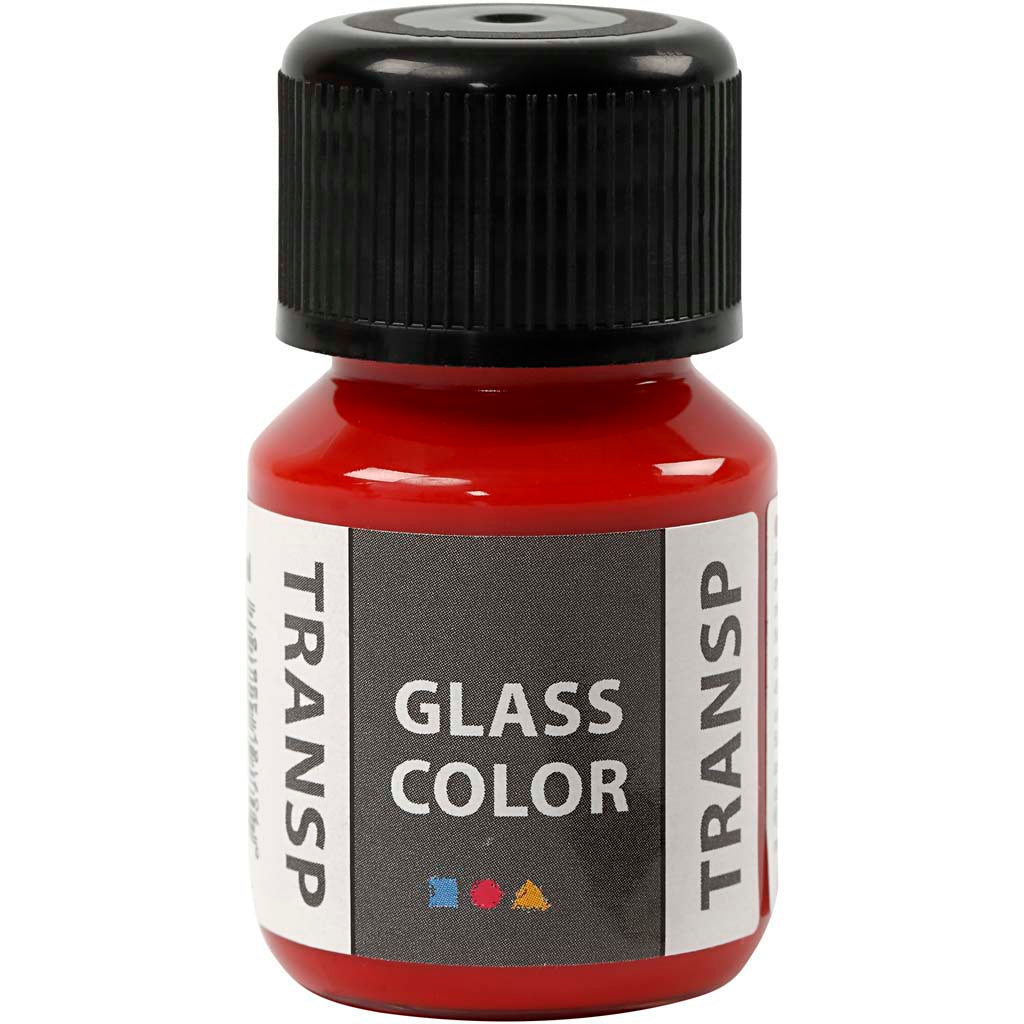 Creative Company Glass Color Transparent Paint - Röd, 30 ml
