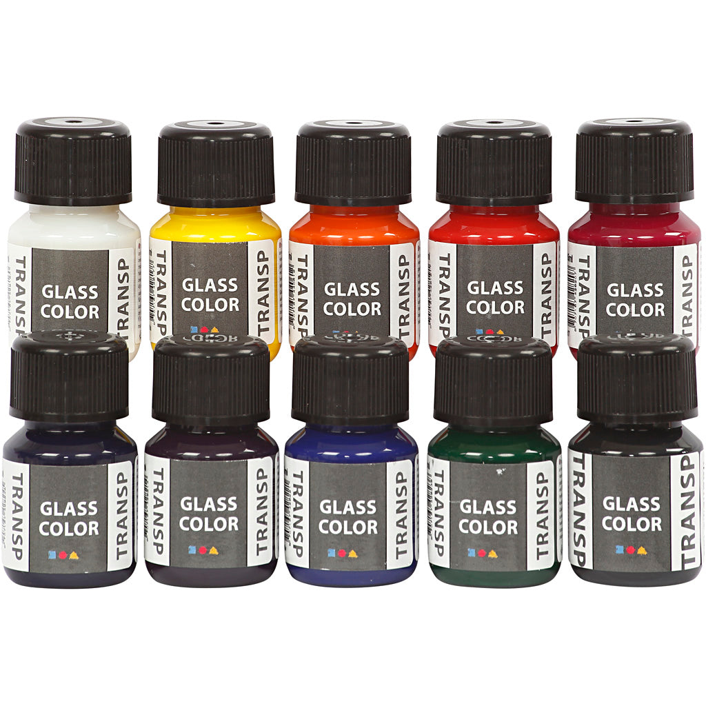 Creativ Company Steklena barva Transparent Steklena barva, 10x30ml