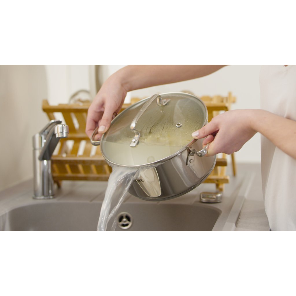 Tefal g719s7 duetto+ cooking pan set 4-piece stainless steel