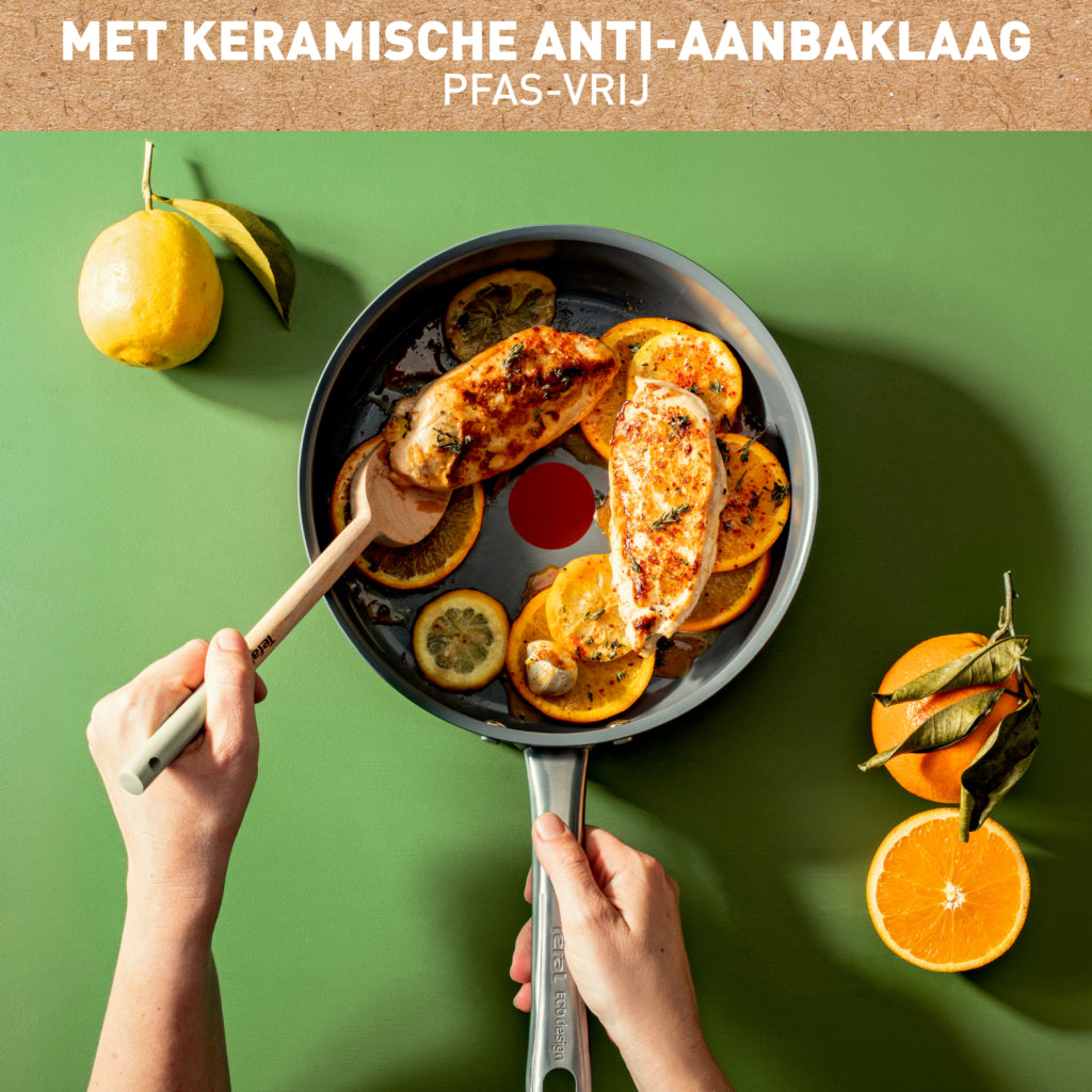 Tefal c42432 renew+ ceramic saucepan 24cm with lid