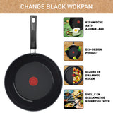 Tefal C47619 Byt svart keramisk wok pan 28 cm svart