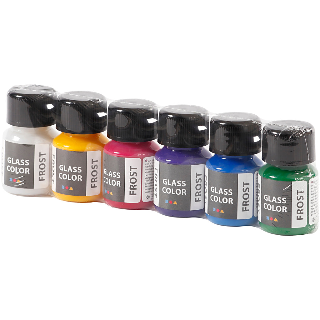 Creative Computershaff Faarf frost Glas Faarwe Faarf, 6x30ml