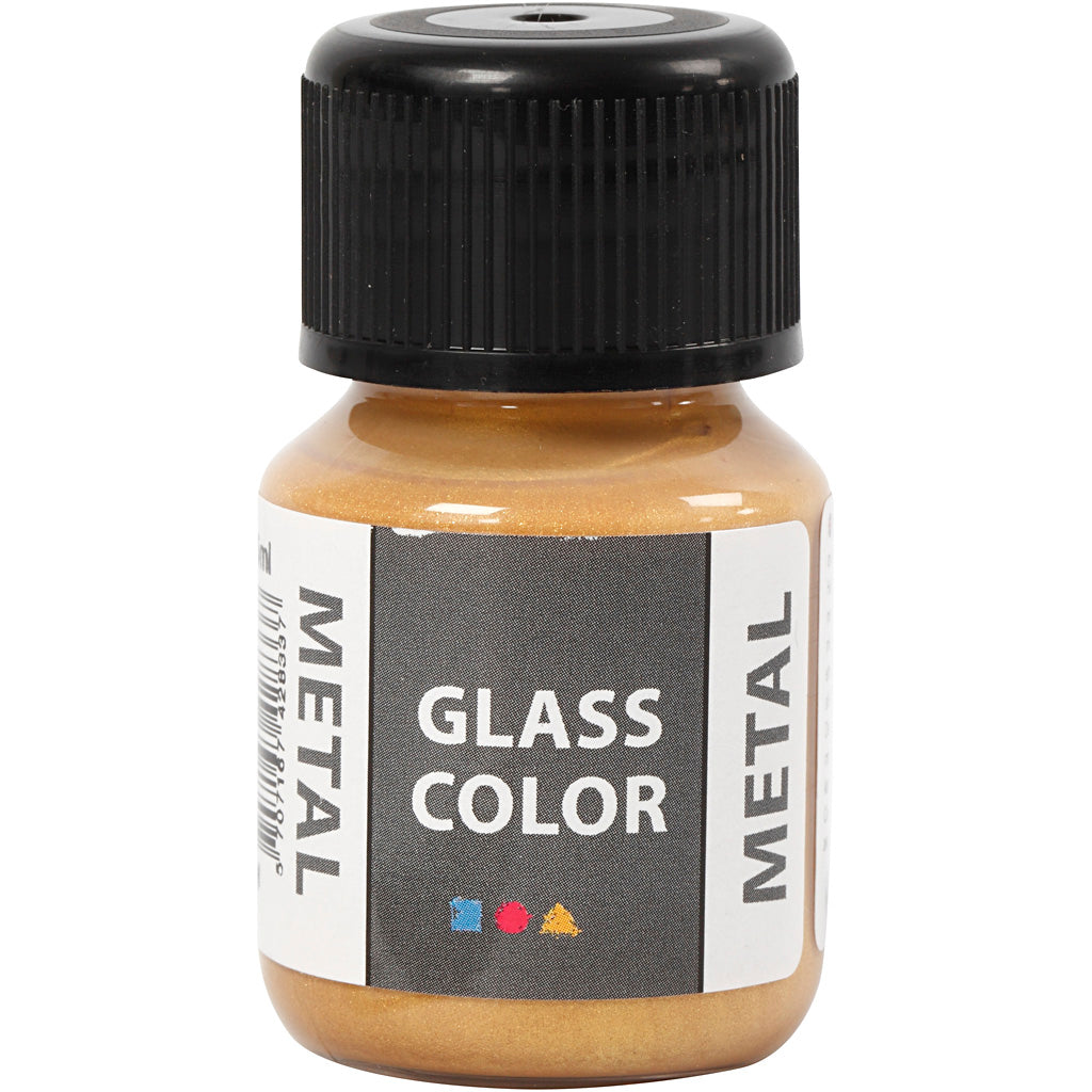 Creative Company Glass Color Metal Paint - Guld, 30 ml