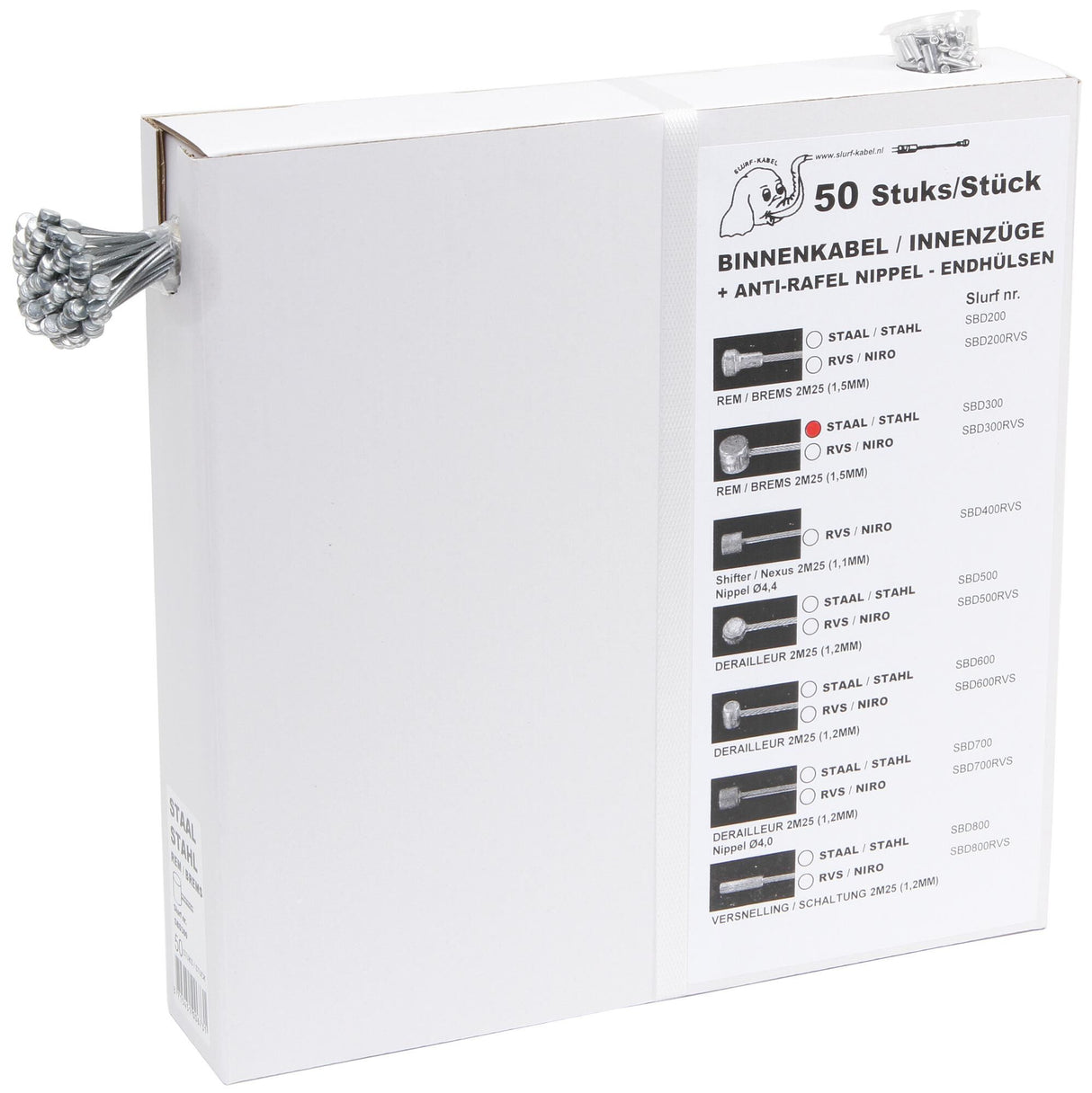 cable box 50 internal cables 225 cm steel silver