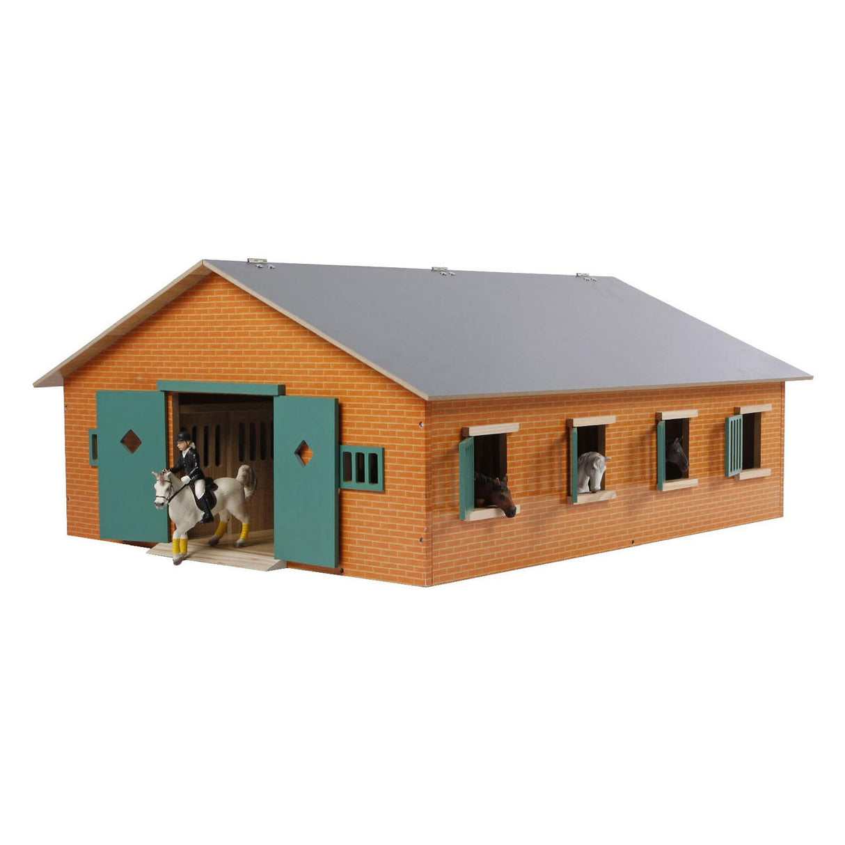 Vaikų Globe Globe arklidė su 7 dėžėmis, 1:24