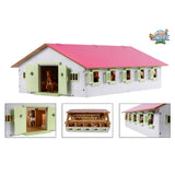 Kids Globe wooden horse stable with 9 boxes, 1:32
