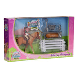 Kanner Globe Globus Globe Play Pet Set Päerd, Reider mat Accessoiren, 1:24