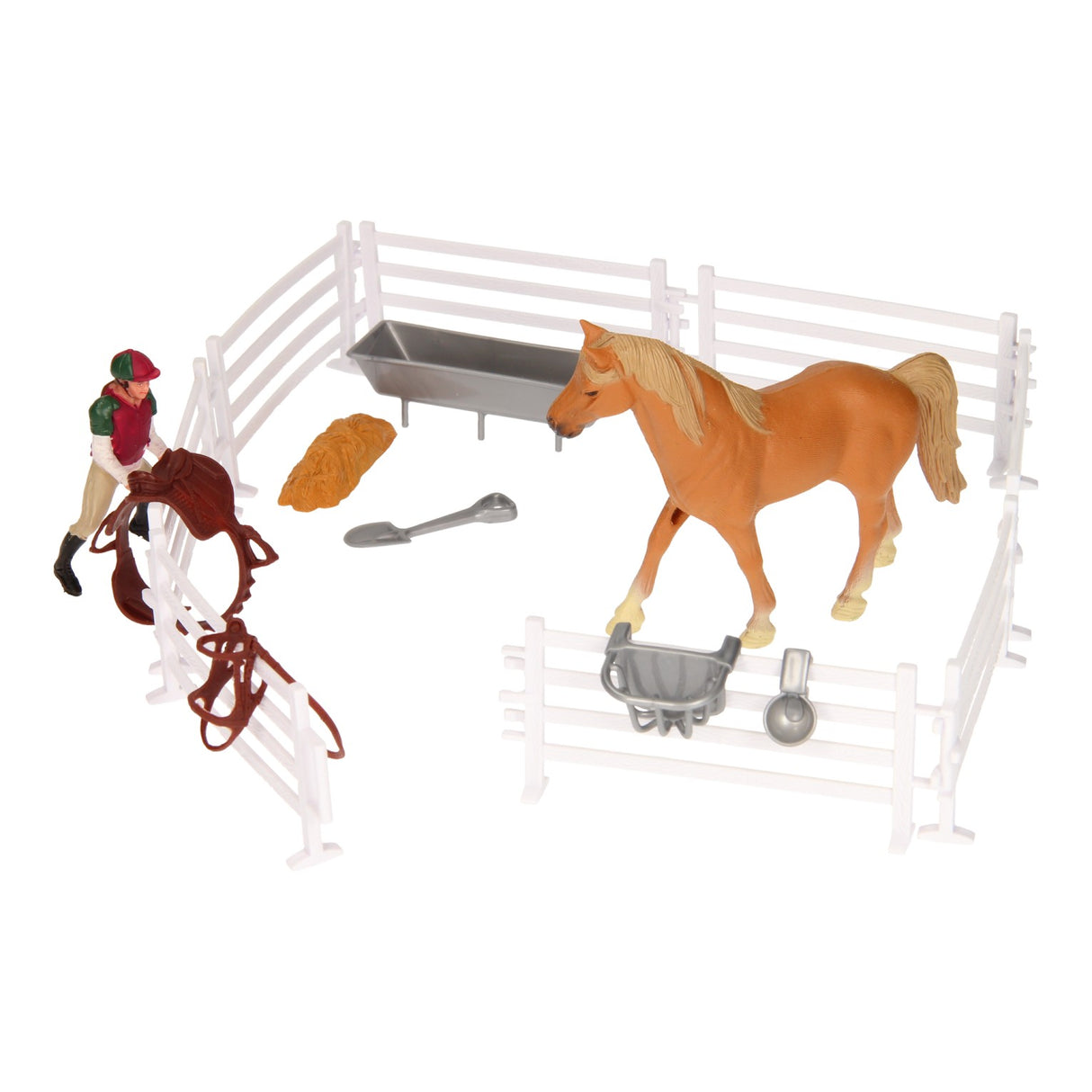 Kanner Globe Globus Globe Play Pet Set Päerd, Reider mat Accessoiren, 1:24