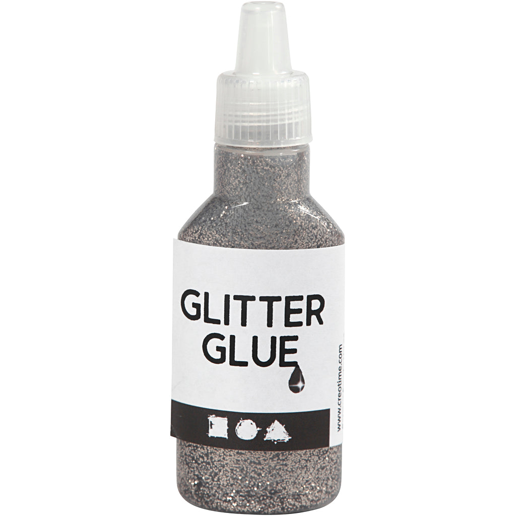 Creativ Company Glitter ragasztó ezüst, 25 ml