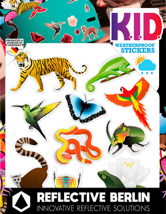 Reflective berlin reflex-stickers k.i.d. ref.sticker re.berlin kid jungle