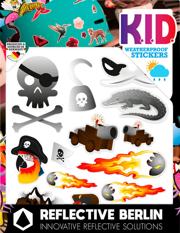 Reflective berlin reflex-stickers k.i.d. ref.sticker re.berlin kid pirates