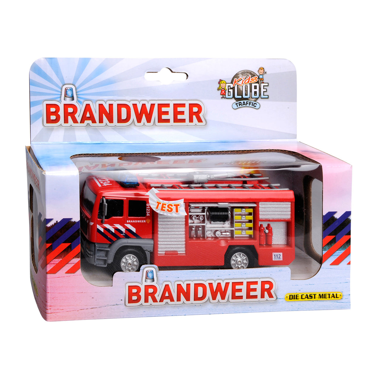 Fire brigade extinguishing car with light and sound
