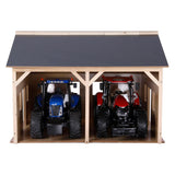 Kids Globe Shed for 2 traktorer, 1:16