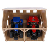 Kids Globe Shed for 2 traktorer, 1:16