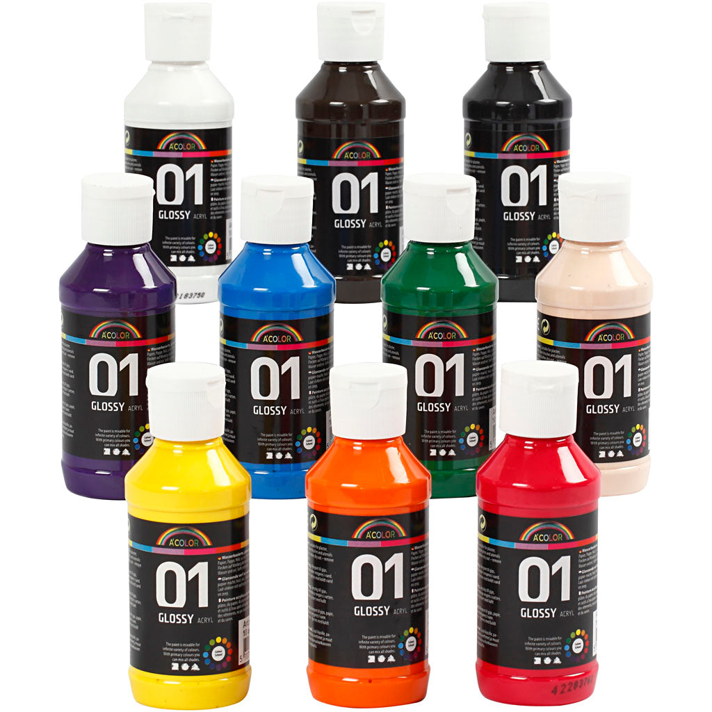Creativ Company Acrylic paint Glossy Color, 10x100ml