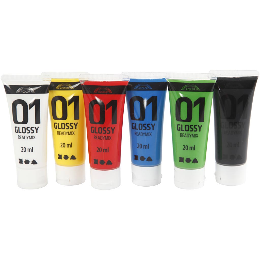 Creativ Company akrylmaling til Kidneren blanke standardfarver, 6x20ml