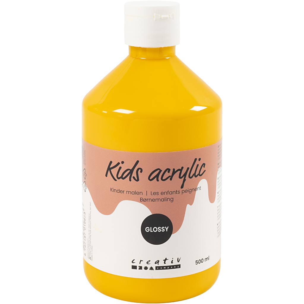 Creativ company acrylverf glossy, geel, 500 ml 1 fles