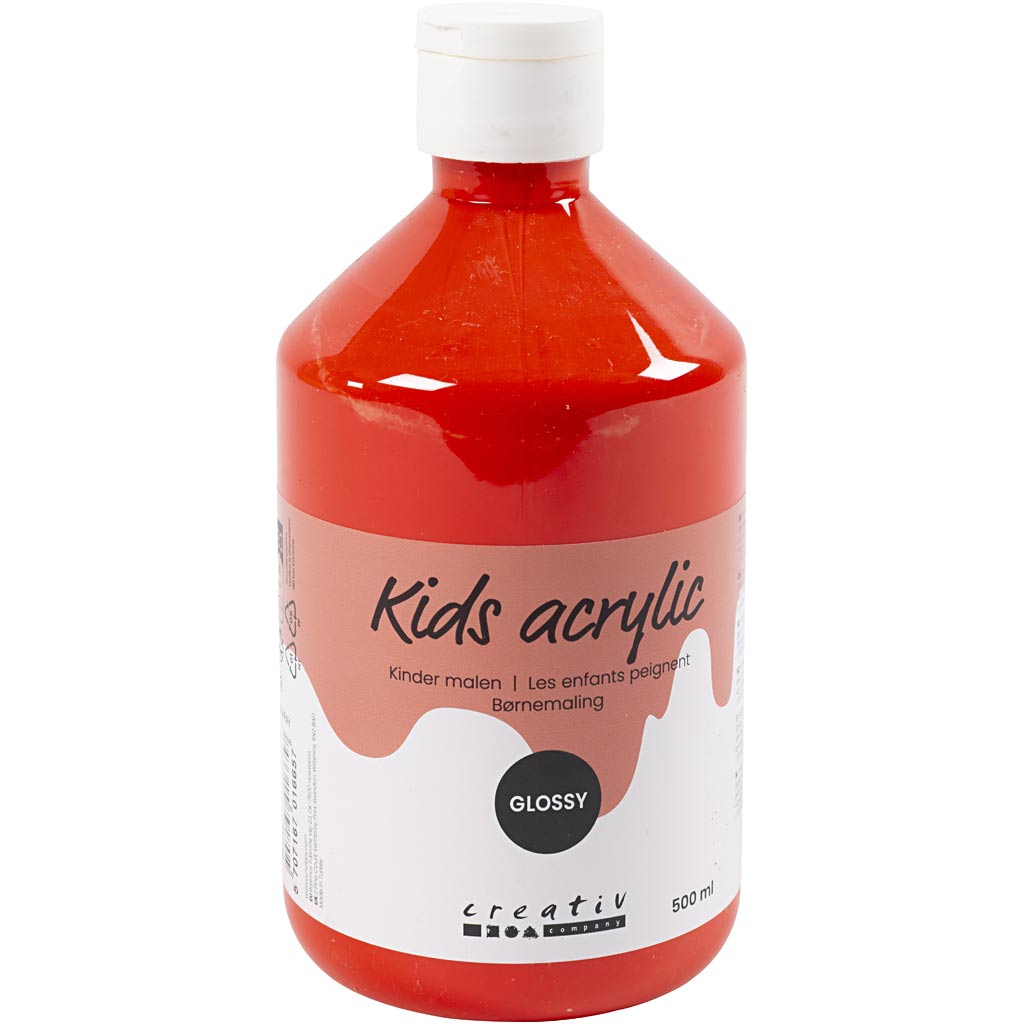 Creativ company acrylverf glossy, rood, 500 ml 1 fles