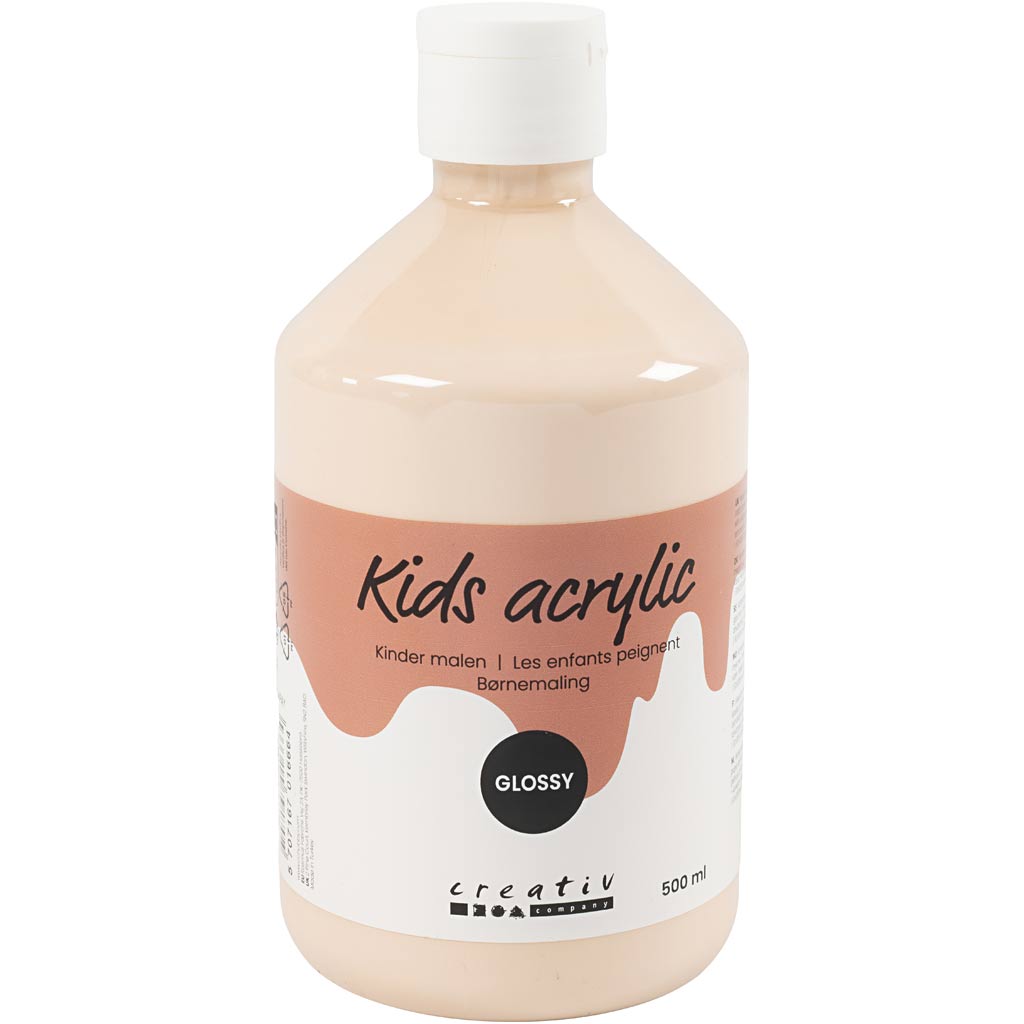 Creativ company acrylverf glossy, licht beige, 500 ml 1 fles