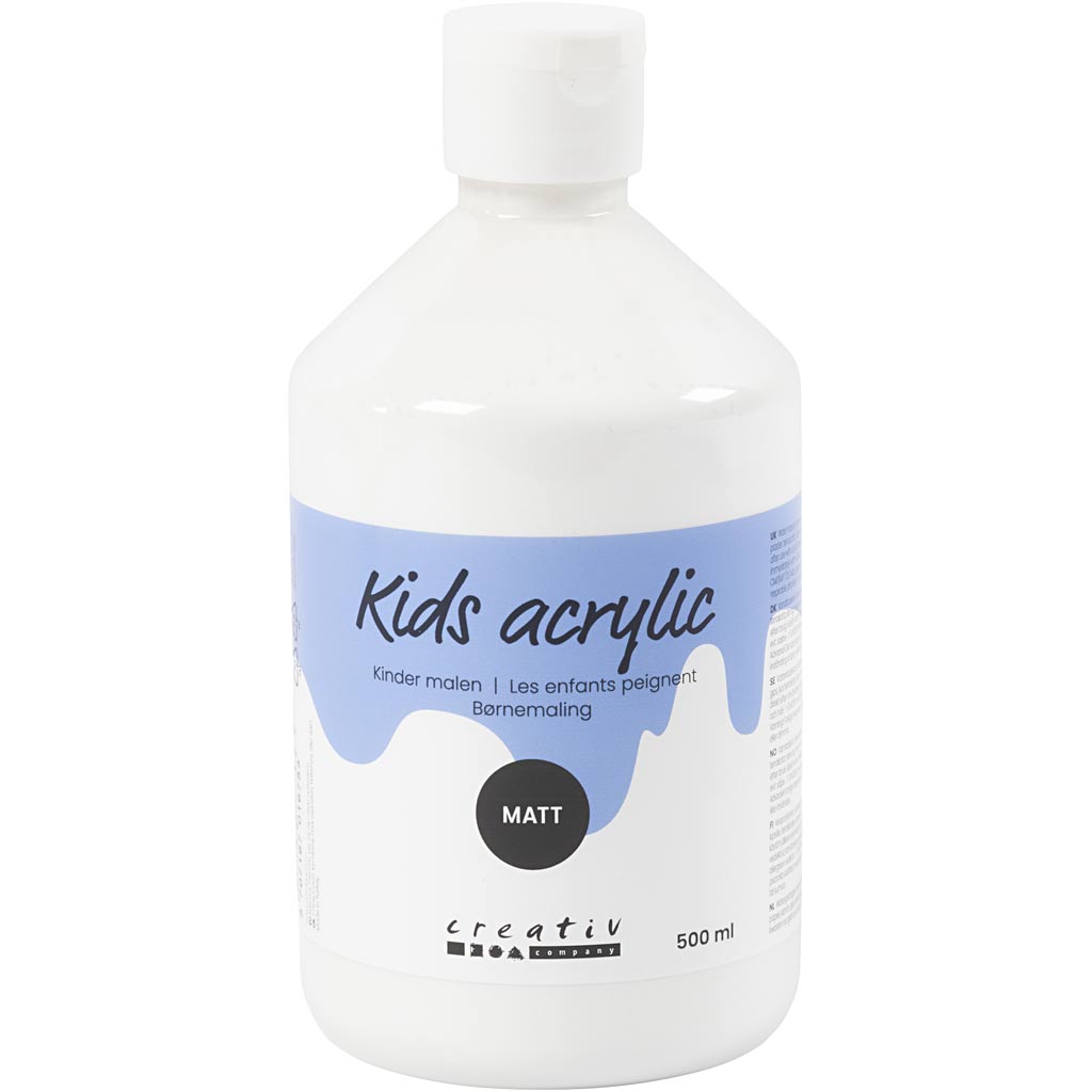 Creativ company acrylverf mat, wit, 500 ml 1 fles