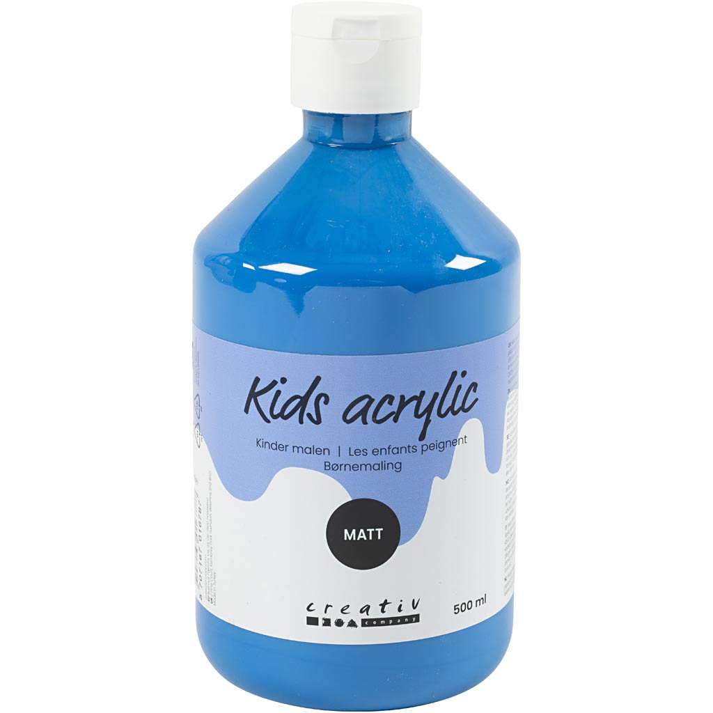 Creativ company acrylverf mat, primair blauw, 500 ml 1 fles