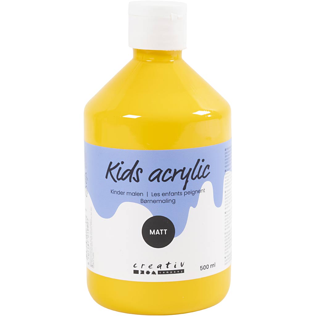 Creativ company acrylverf mat, geel, 500 ml 1 fles