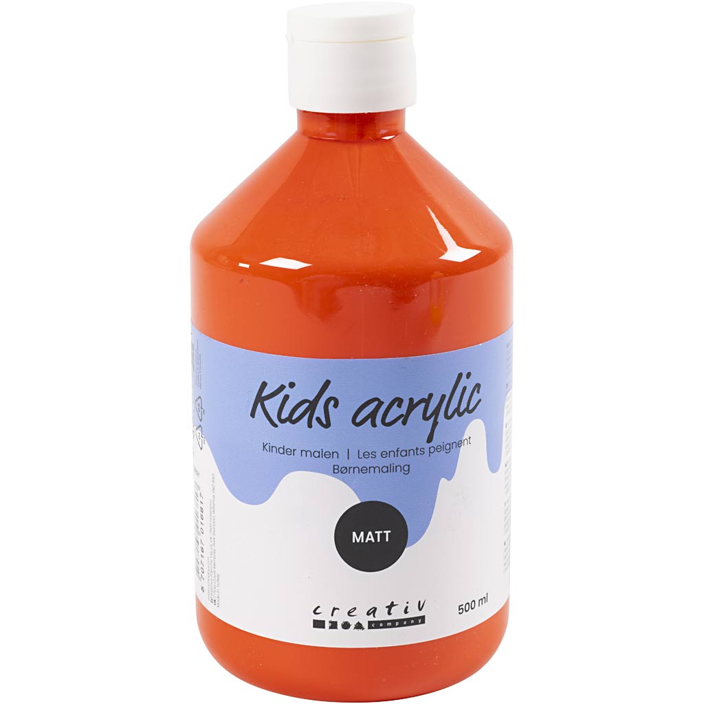 Creativ company acrylverf mat, oranje, 500 ml 1 fles