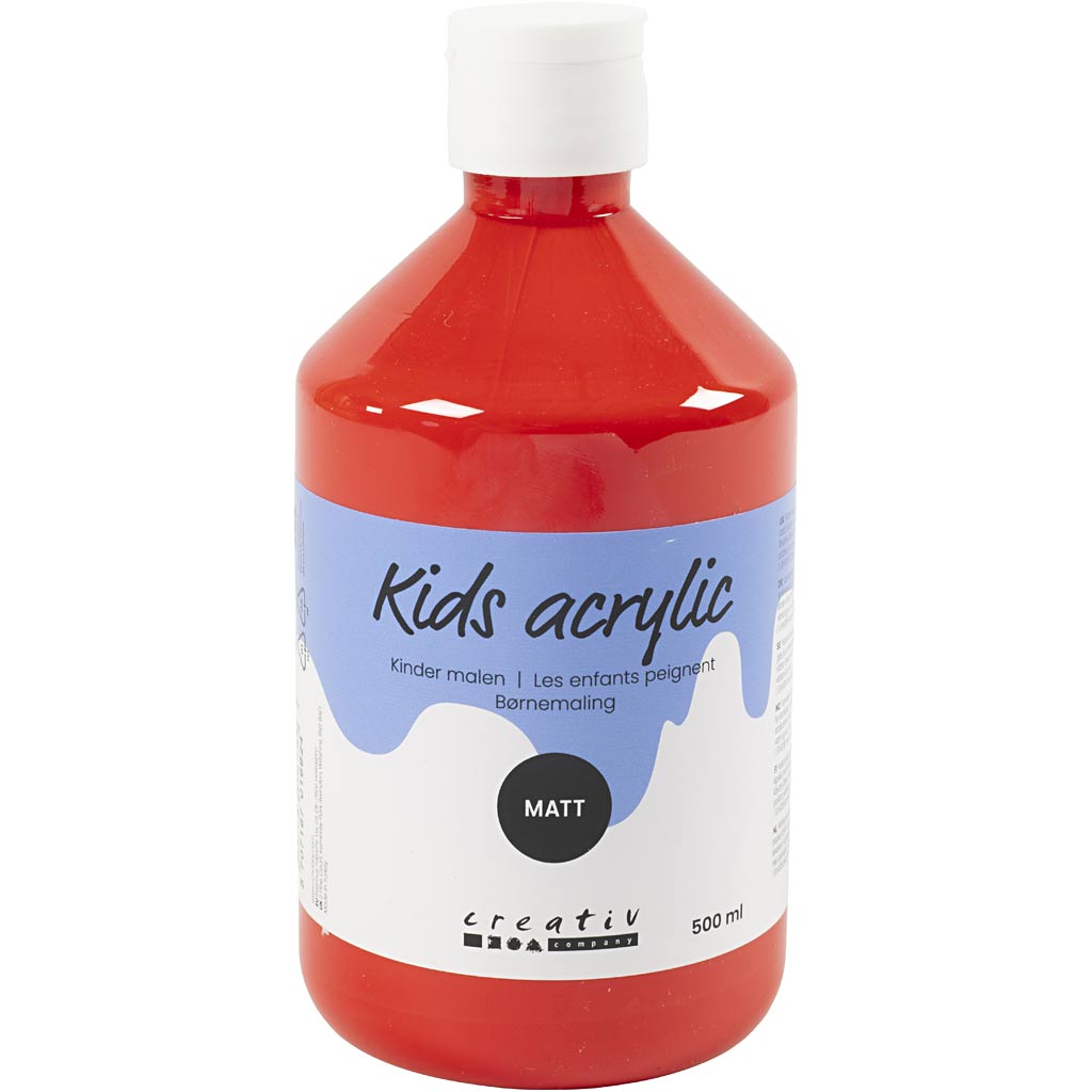 Creativ company acrylverf mat, rood, 500 ml 1 fles