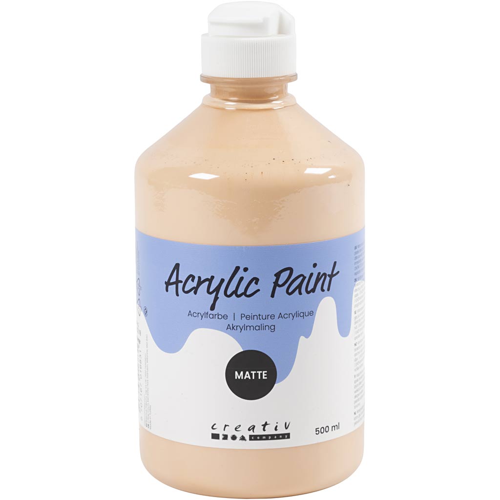 Creativ company acrylverf mat, licht beige, 500 ml 1 fles
