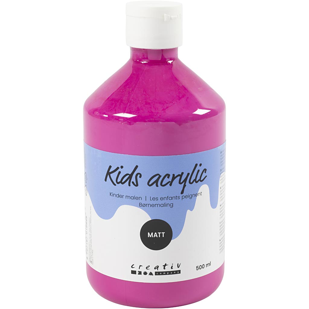 Creativ company acrylverf mat, roze, 500 ml 1 fles
