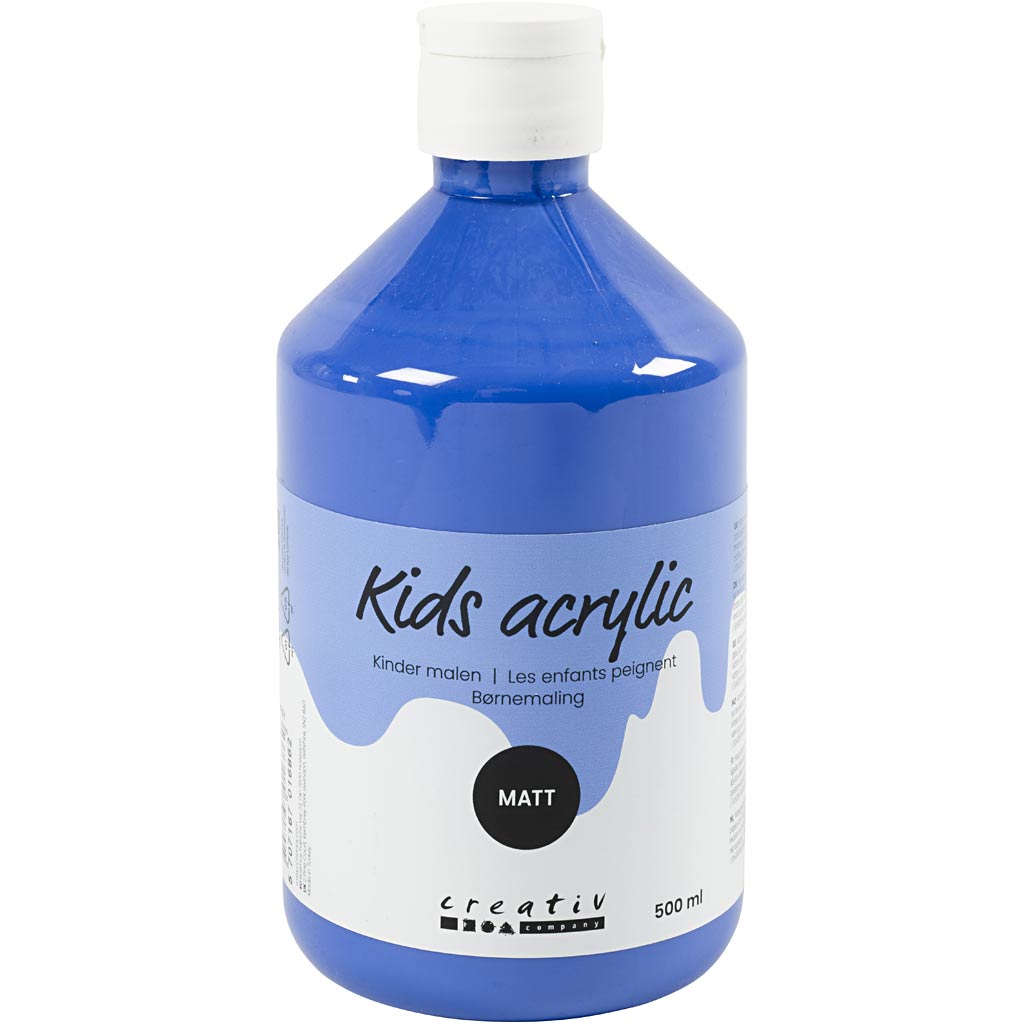 Creativ company acrylverf mat, blauw, 500 ml 1 fles