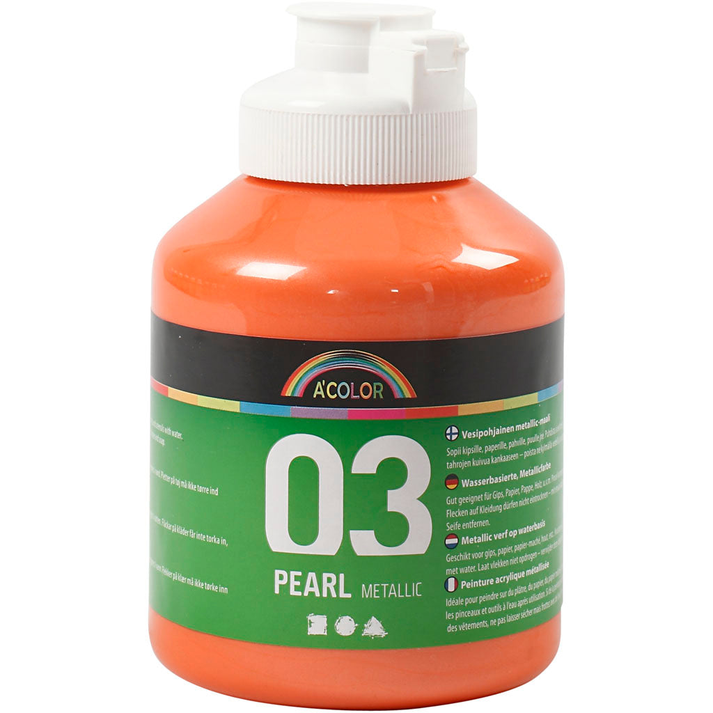 A-color acrylverf metallic, metallic, oranje, 500 ml 1 fles