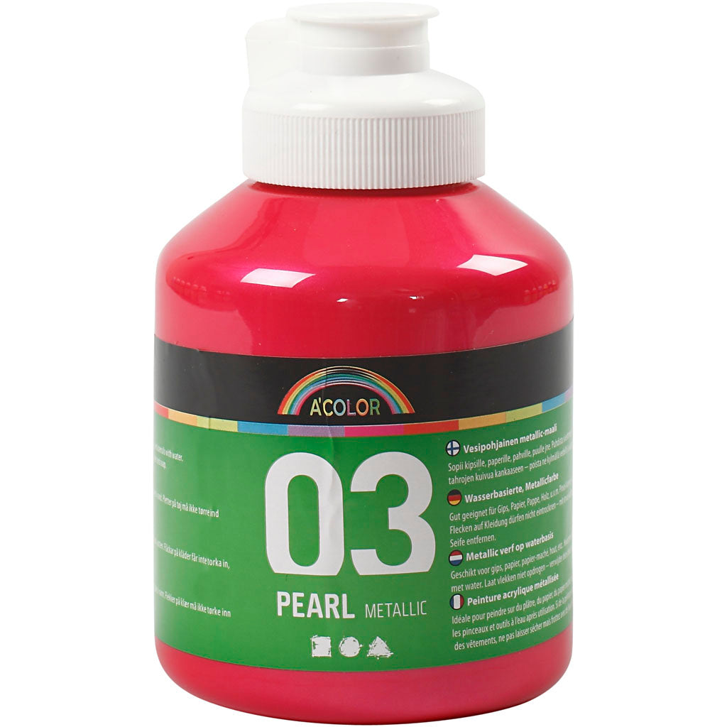 A-color acrylverf metallic, metallic, roze, 500 ml 1 fles