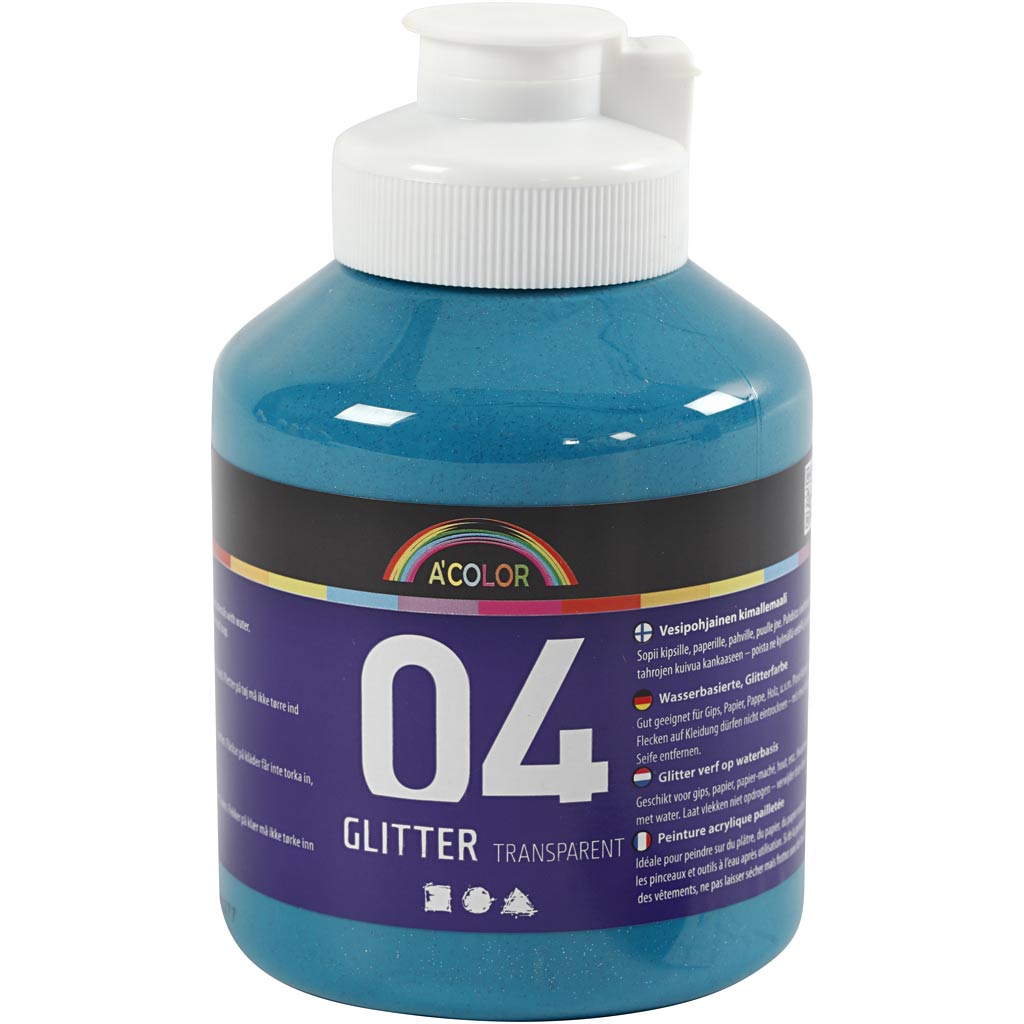 Creativ Company Acryl Paint Glitter za otroke - Turkiza, 500ml