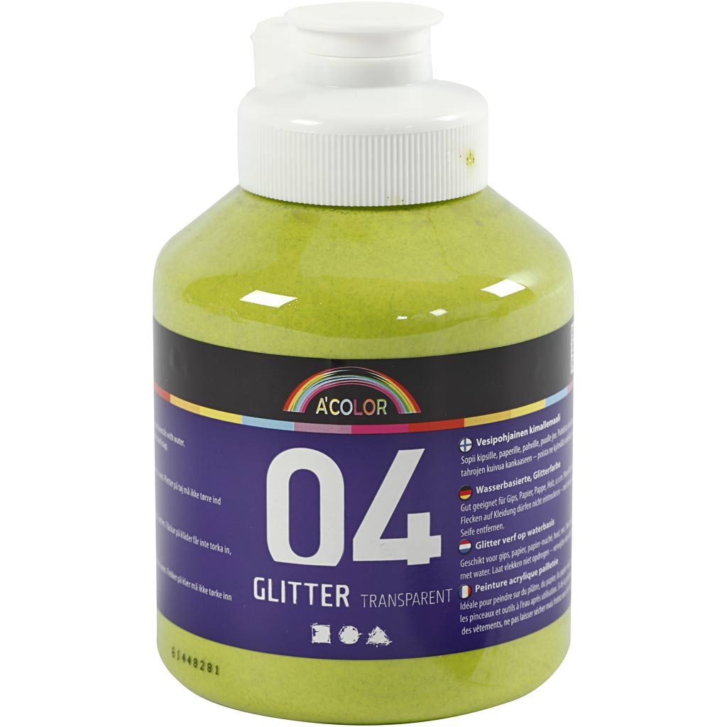 Creativ Company Acryl Paint Glitter za otroke - apno Groen, 500ml
