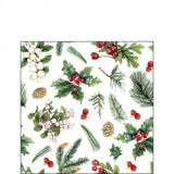 Guardanapo Ambiente 25cm verde inverno branco