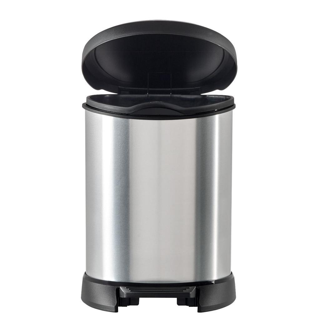 Curver Pedal Bin Decobin Ovaal 15L Silver