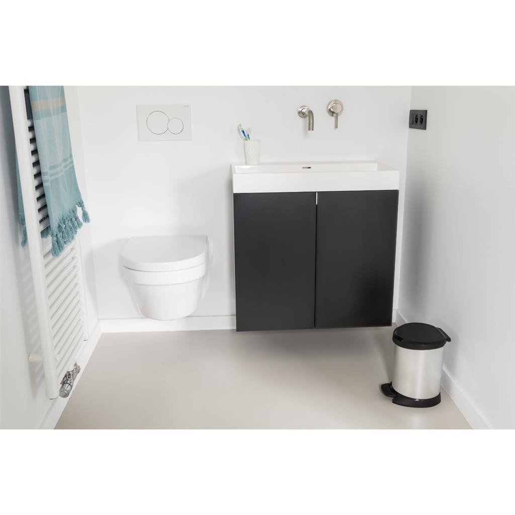 Curver Decobin pedal bin oval 20l silver black