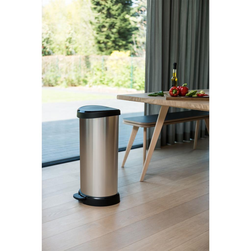 Curver Pedal Bin DeBobin ovaal 40L Silver