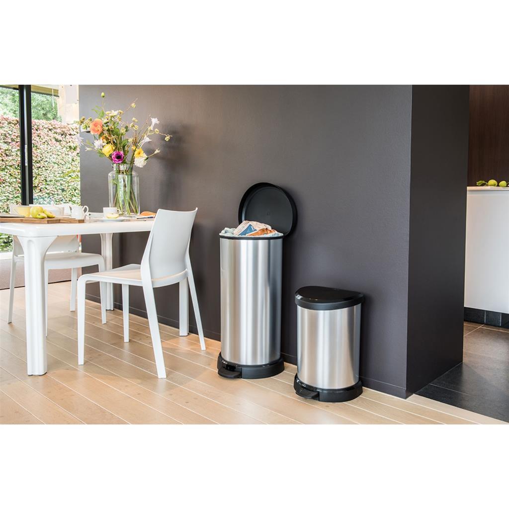 Curver Pedal Bin Decobin Ovaal 40L Prata