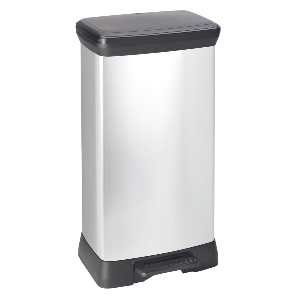 Curver Pedal Bin Deco Rectangular 50 l Silver Colored