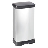 Curver Pedal Bin Deco Rectangular 50 l Silver Colored