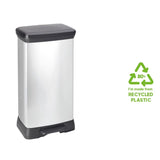 Curver Pedal Bin Deco Rectangular 50 l Silver Colored