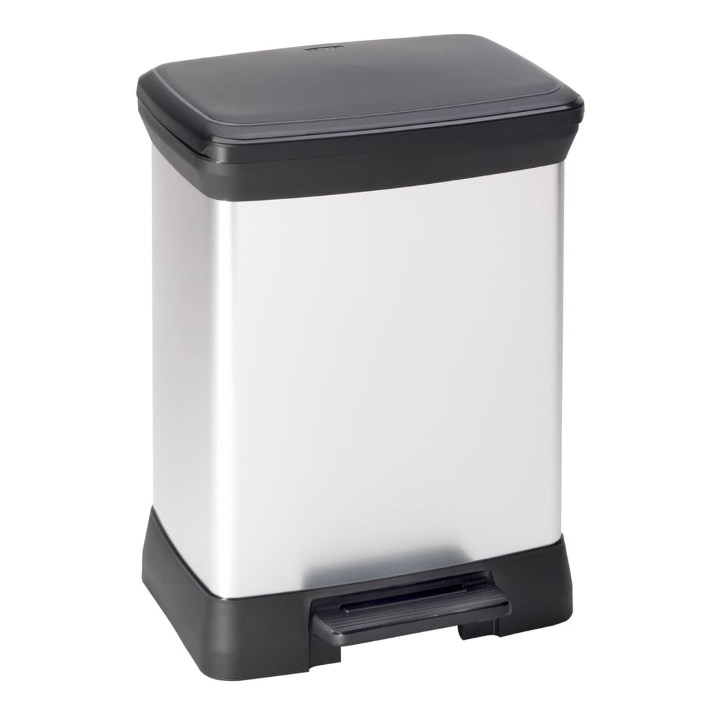 Curver Pedal Bin Deco Rectangular 30 l Silver Colored