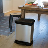 Curver Pedal Bin Deco Rectangular 30 l Silver Colored