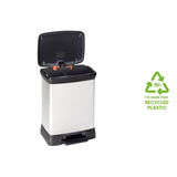 Curver pedal bin deco duo 10+18 l srebrno obarvano